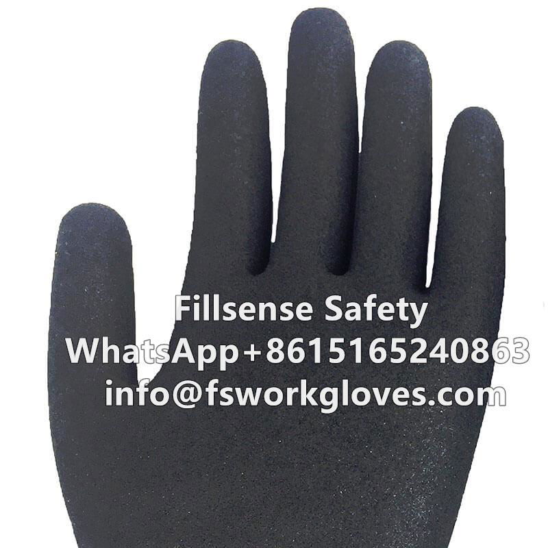 Cut Proof Level 5 13G HMWPE Liner Nitrile Sandy Coated Cut Resistant Gloves 4