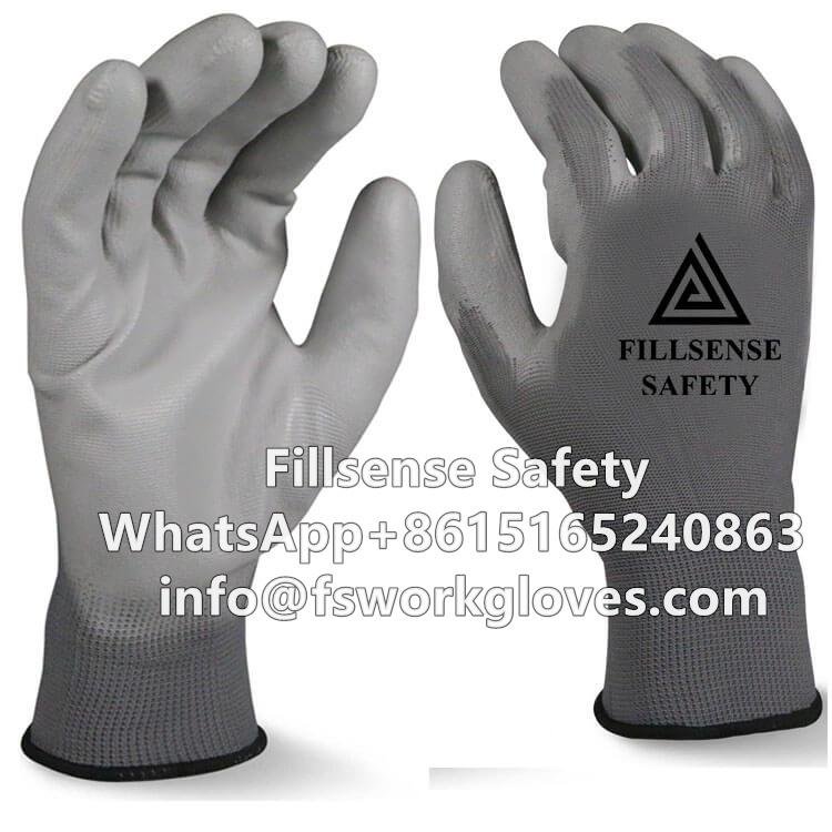 13Gauge Polyester Liner Polyurethane/PU Coated Gloves 2