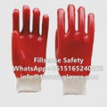 Chemical Resistant Cotton Interlock Liner Knit Wrist PVC Coated Work Gloves