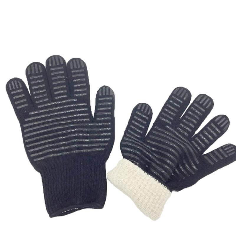 Kevlar Outer Cotton Inner Heat Resistant BBQ Gloves with Silicone Grip 3