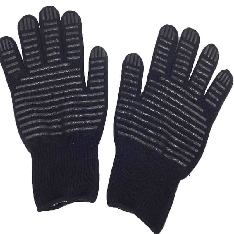 Kevlar Outer Cotton Inner Heat Resistant BBQ Gloves with Silicone Grip 2