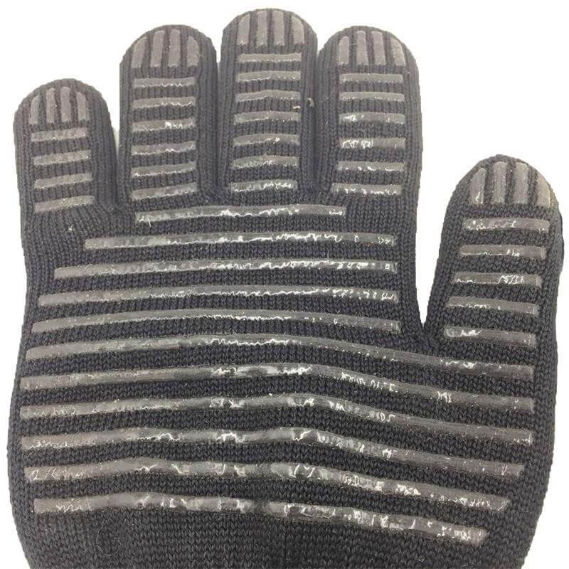 Kevlar Outer Cotton Inner Heat Resistant BBQ Gloves with Silicone Grip 5