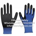 13G Polyester Liner Nitrile Sandy Coated Work Gloves 