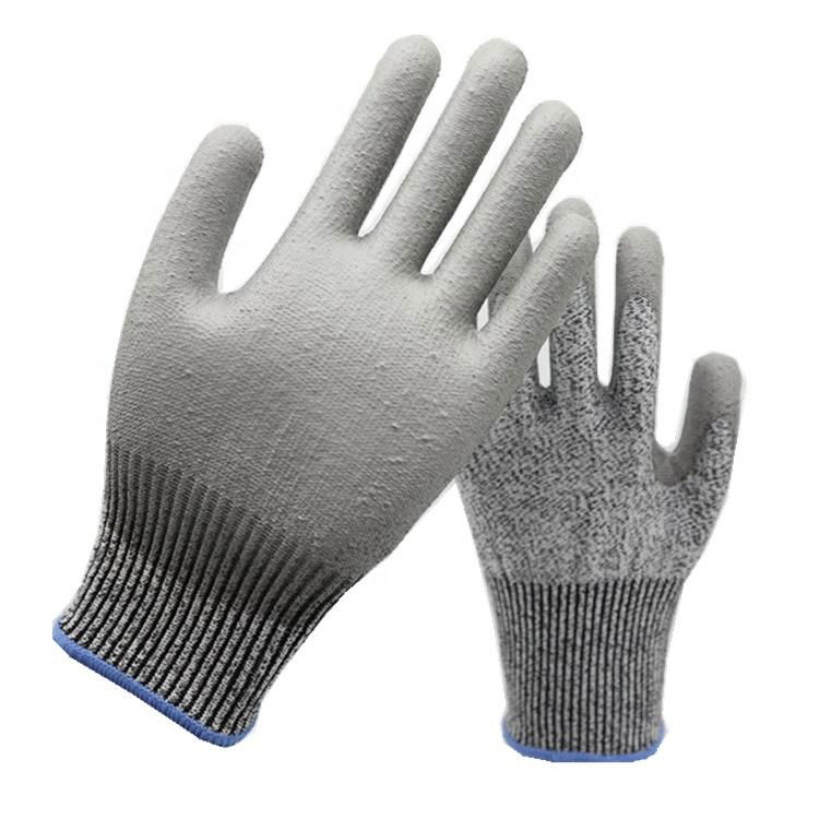 Cut Resistant Level 5 UHMWPE/HPPE Liner PU Coated Anti Cut Gloves 3