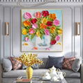 100% Hand-painted oil painting living room decoration abstract floral painting 1