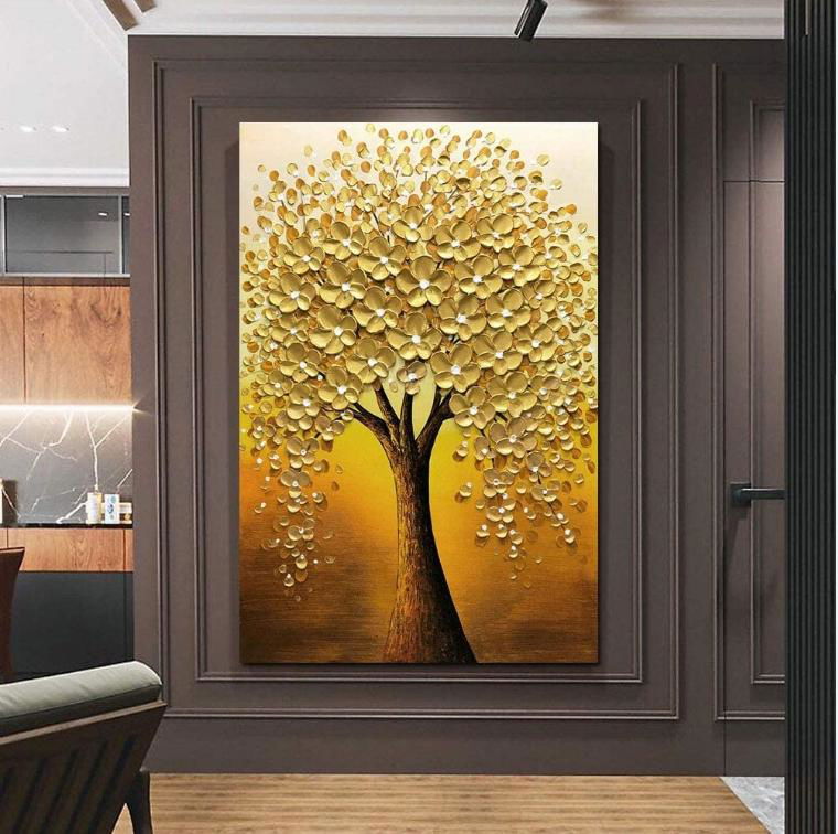 100% Hand-painted abstract canvas oil painting living room decoration 3