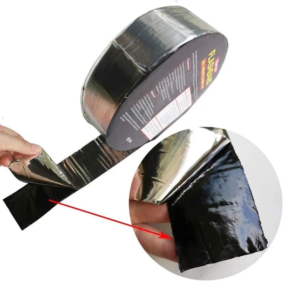 Hot selling Dark Grey Aluminum Foil Butimen Tape for Roofing Repair 4