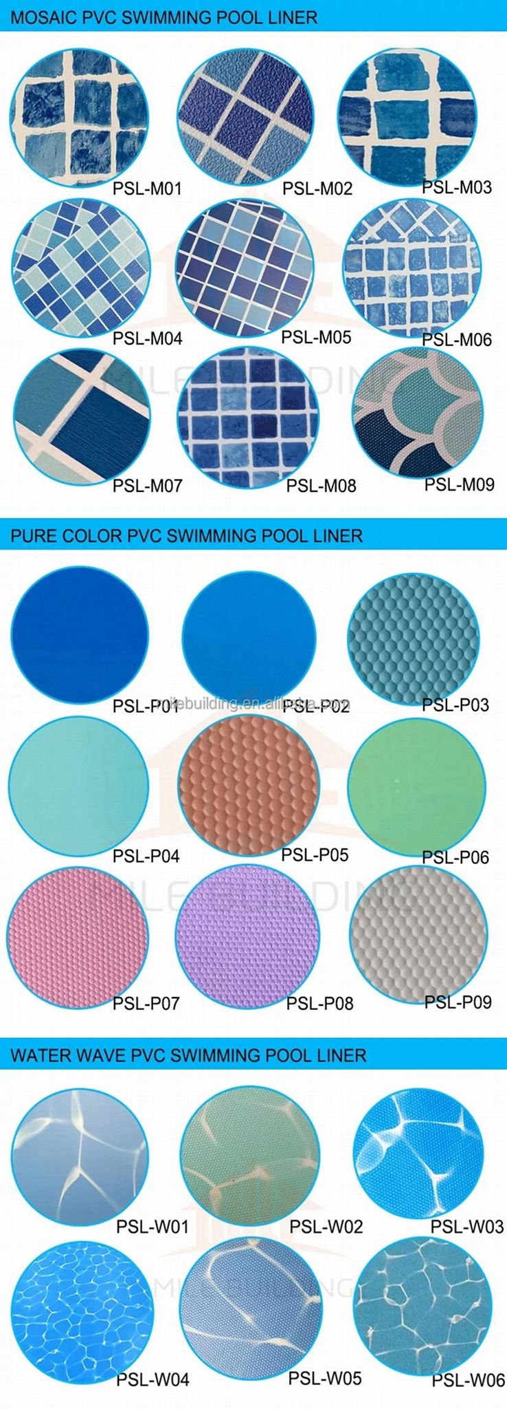Factory Wholesale Mosaic Design PVC Swimming Pool Liner 2