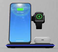 Fast  3 in 1 Wireless Charger Stand Dock Foldable