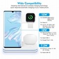 Fast  3 in 1 Wireless Charger Stand Dock Foldable 4