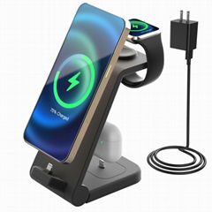 Mobile Phone Wireless Charger Station Desktop 3 in One Magnetic Quick 18W OEM Qi