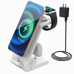 Mobile Phone Wireless Charger Station Desktop 3 in One Magnetic Quick 18W OEM Qi