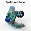 3 in 1 Fast Wireless Charger Stand Dock Foldable   
