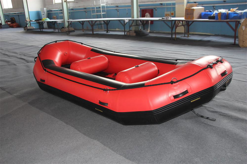 CE and pvc hull material camouflage inflatable rafting boat 4