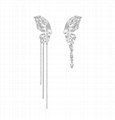 Butterfly tassel earrings female long senior sense light luxury cold wind 925 si 2