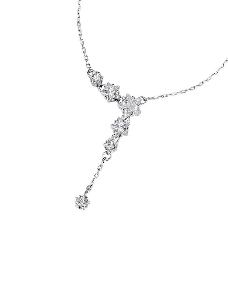Gorgeous star necklace sterling silver light luxury niche advanced sense clavicl