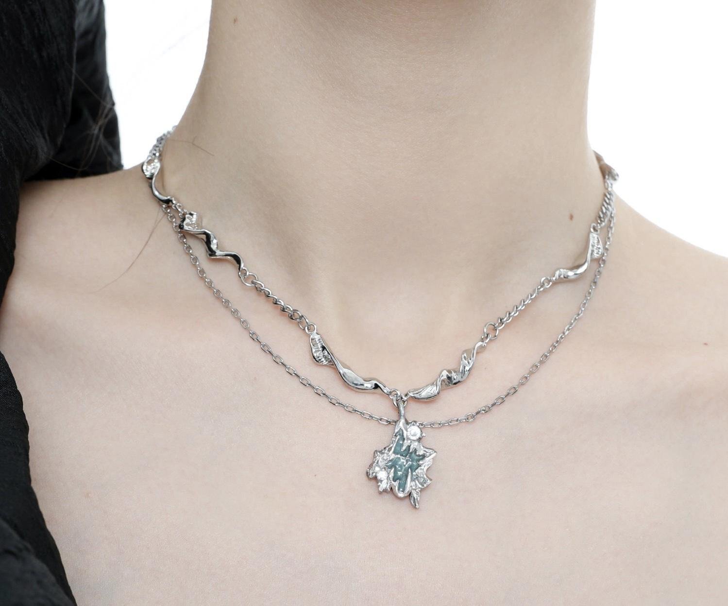 Original sea necklace niche design cold wind senior sense light luxury chain dou 3