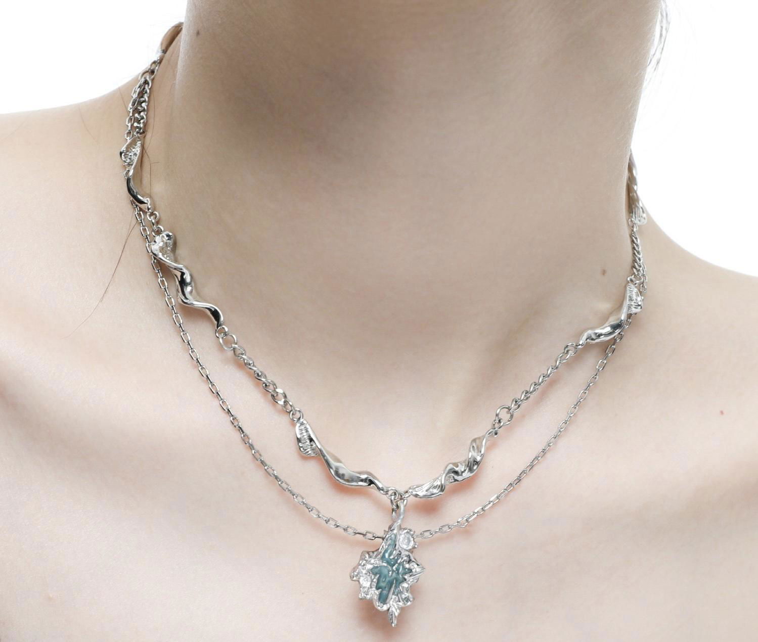 Original sea necklace niche design cold wind senior sense light luxury chain dou 4