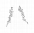 Super flash zircon tassel leaf earrings female light luxury niche design sense s 2