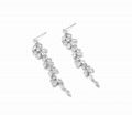 Super flash zircon tassel leaf earrings female light luxury niche design sense s