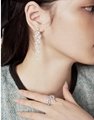 Super flash zircon tassel leaf earrings female light luxury niche design sense s 5