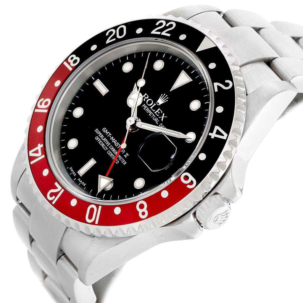 Rolex GMT Master II Watch Red Black Coke Bezel Mens Watch 16710 2