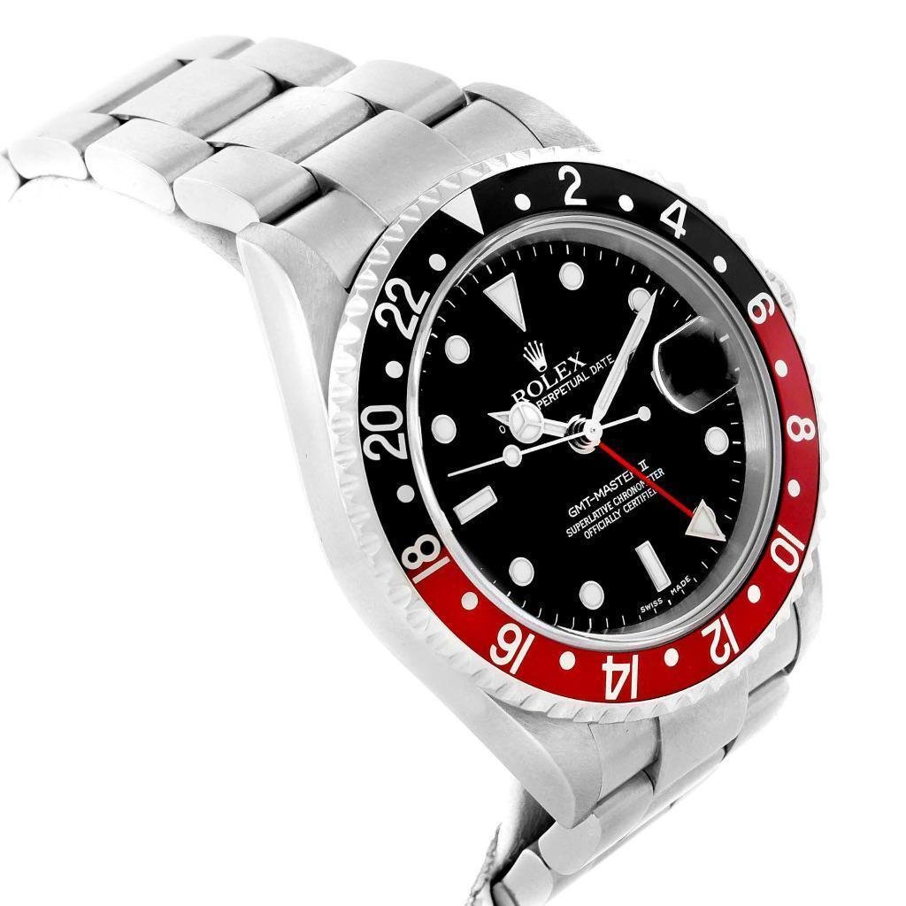 Rolex GMT Master II Watch Red Black Coke Bezel Mens Watch 16710 3