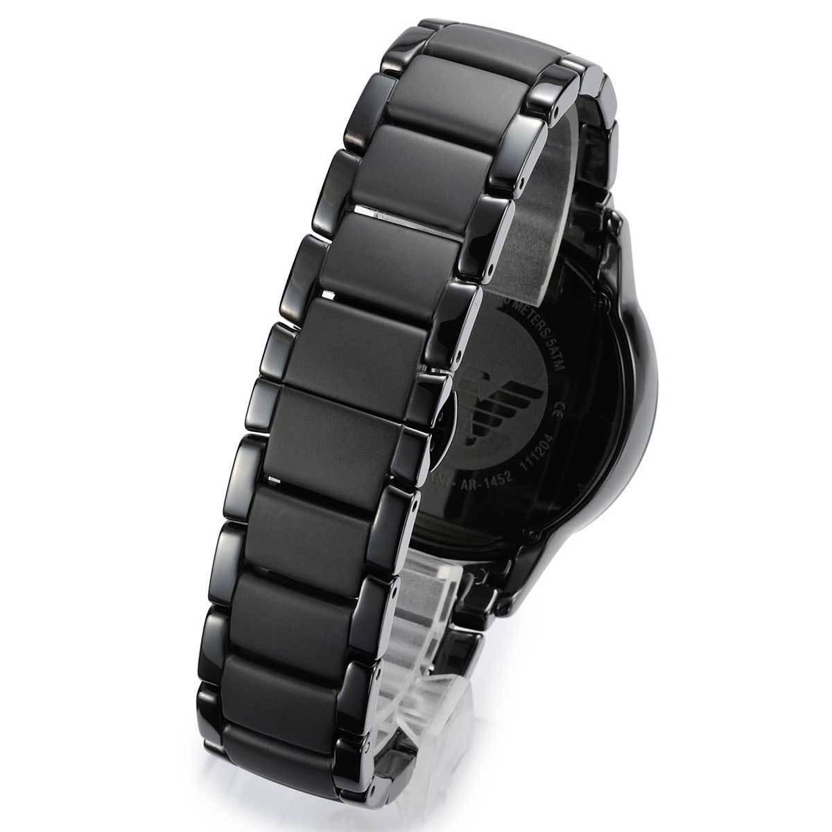 Emporio Armani Watch AR1452 Black Matte Ceramica Mens Chronograph Watch ...