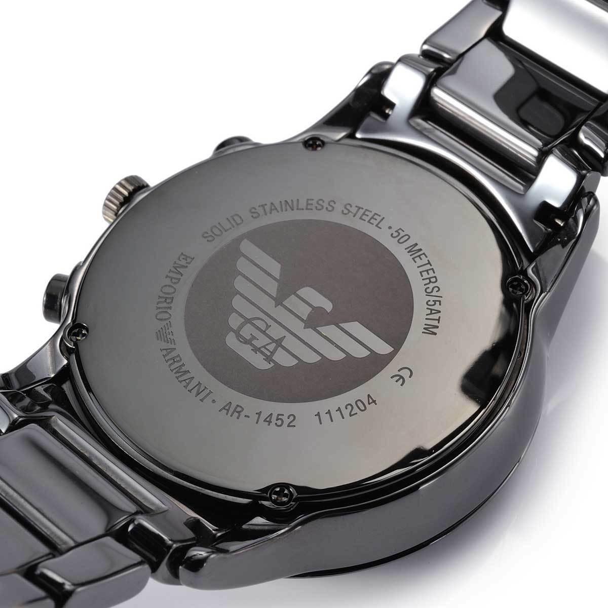 Emporio Armani Watch AR1452 Black Matte Ceramica Mens Chronograph Watch ...