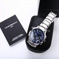 EMPORIO ARMANI AR2448 MENS STAINLESS STEEL BLUE DIAL CHRONOGRAPH WATCH