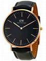 DW Watch 40mm Rose Gold Classic Black Sheffield Men's Watch DW00100127