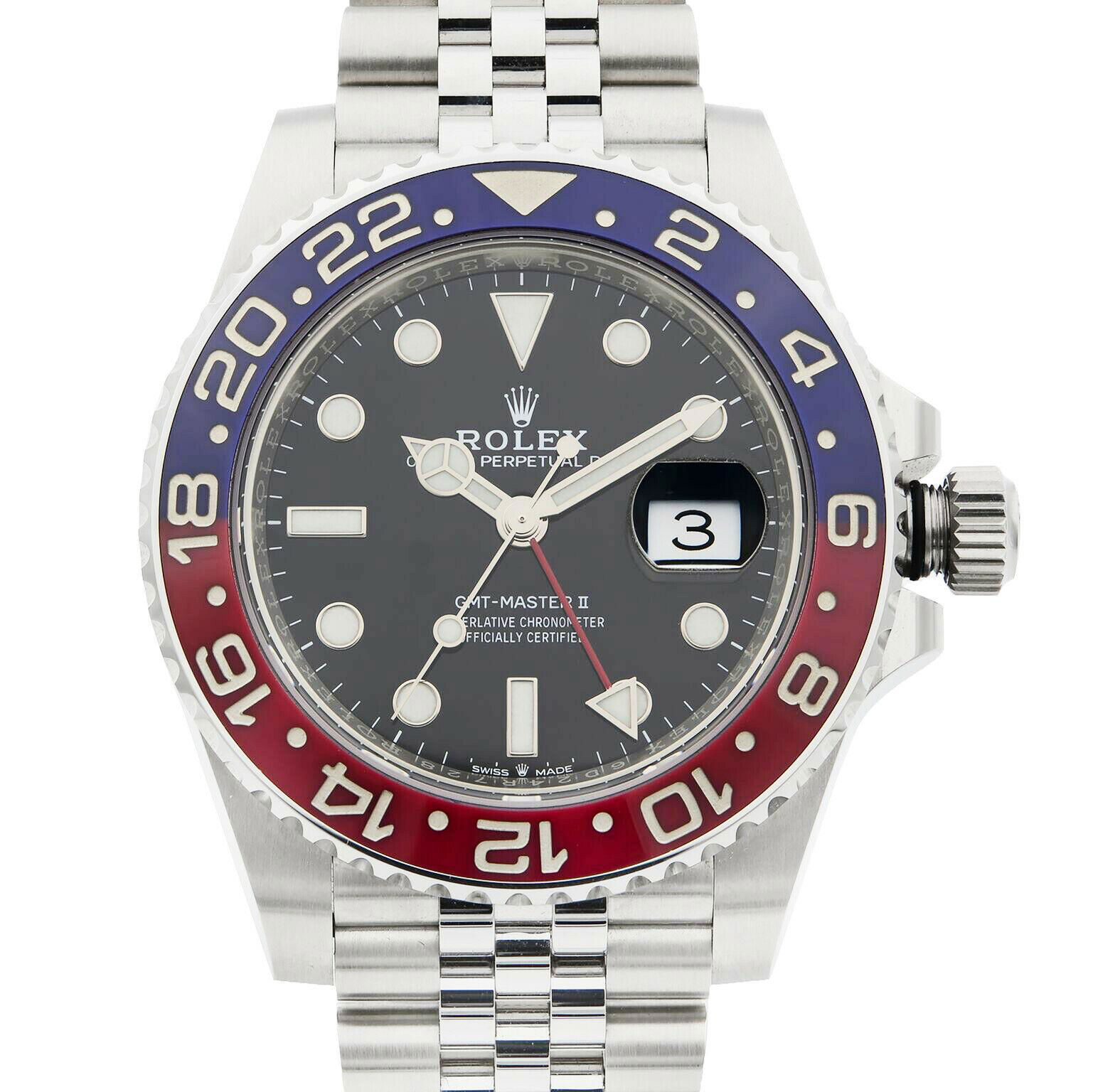 Rolex GMT-Master II PAPERS PEPSI Red / Blue Jubilee Bracelet 126710 BLRO 40mm 3