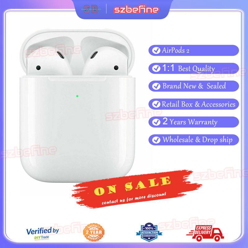 Apple AirPods 2nd Generation Bluetooth Earbuds with Wireless Charging Case White