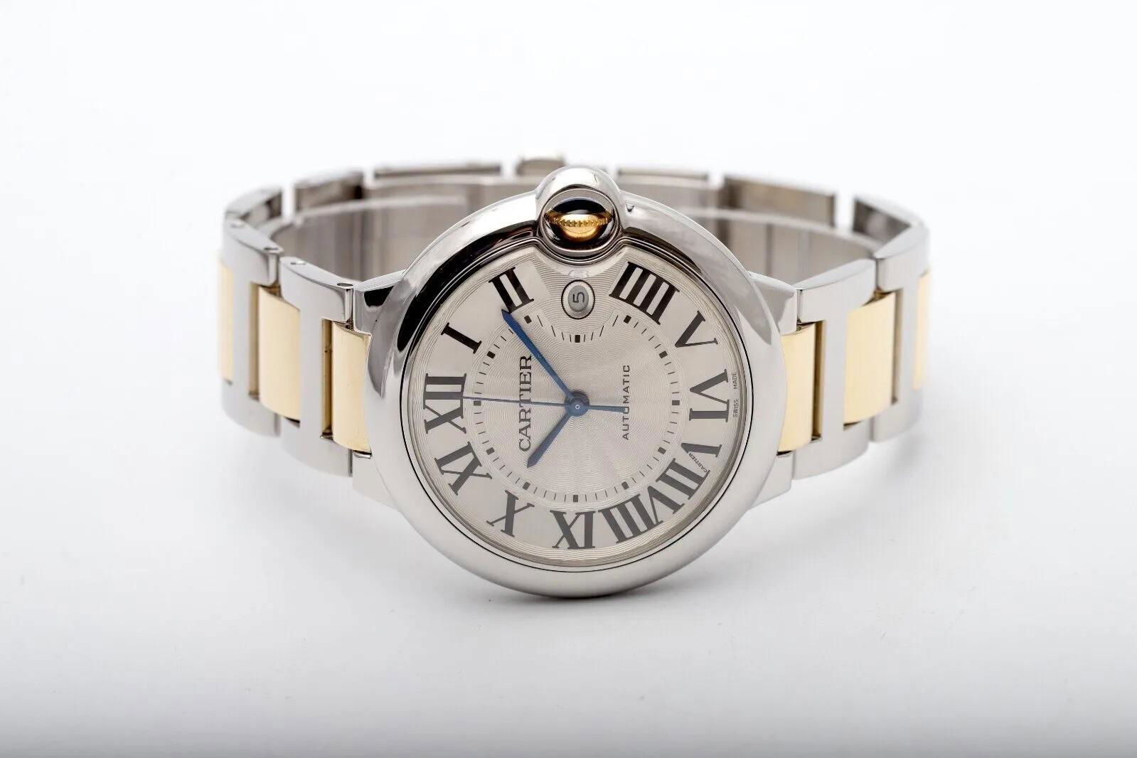 CARTIER BALLON BLEU 18K ROSE GOLD STAINLESS STEEL 42MM CHOCO DIAL AUTOMATIC 3001 3