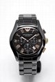 Emporio Armani AR1410 Classic Black Ceramica Chronograph Bracelet Men's Watch 2