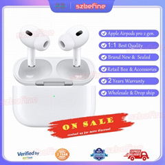 1:1 Apple AirPods Pro 2nd Generation Earbuds Earphone With MagSafe Charging Case (Hot Product - 1*)