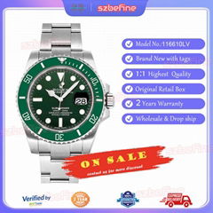 Rolex Submariner Date 'Hulk' Green Ceramic Steel Watch 116610 LV