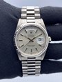 Rolex Day-Date President PAPERS 18k White Gold Silver 36mm 18239 Watch