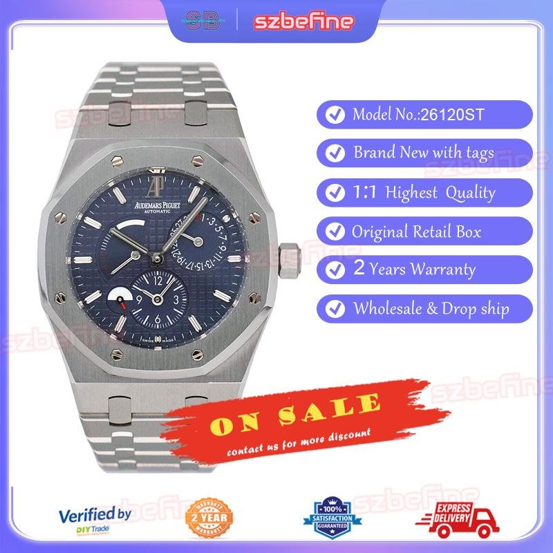 Audemars Piguet Royal Oak 26120ST AP Dual Time Blue Dial Mens Automatic Watch