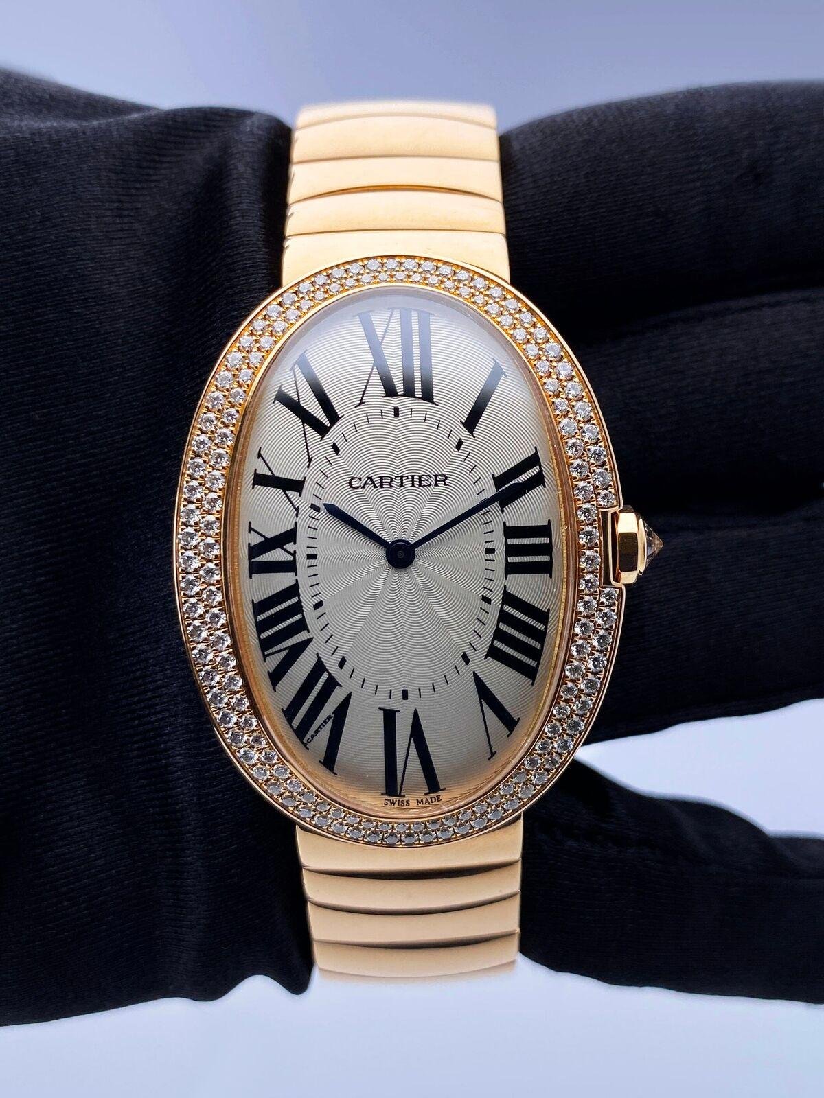 Cartier Baignoire Large WB520003 Diamond 18K Rose Gold Watch 2