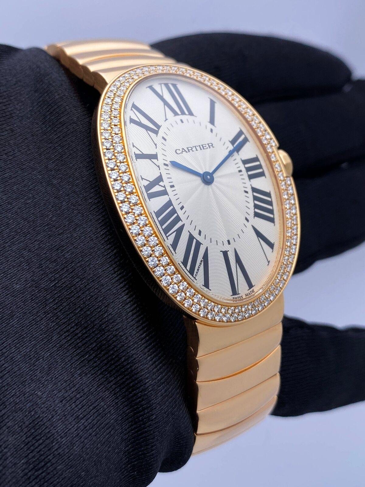 Cartier Baignoire Large WB520003 Diamond 18K Rose Gold Watch 3