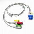 Compatible with Philips M1672A ECG 3 Lead wires ECG cable Pinch/Grabber 1