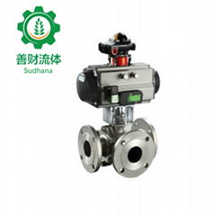 Pneumatic Three-Way Ball Valve