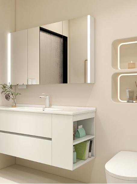 Ceramic integrated basin side storage Bathroom cabinet wash basin cabinet combin 3