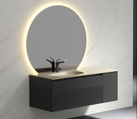 Smart bathroom cabinet modern light luxury bathroom washing table solid wood bat 3