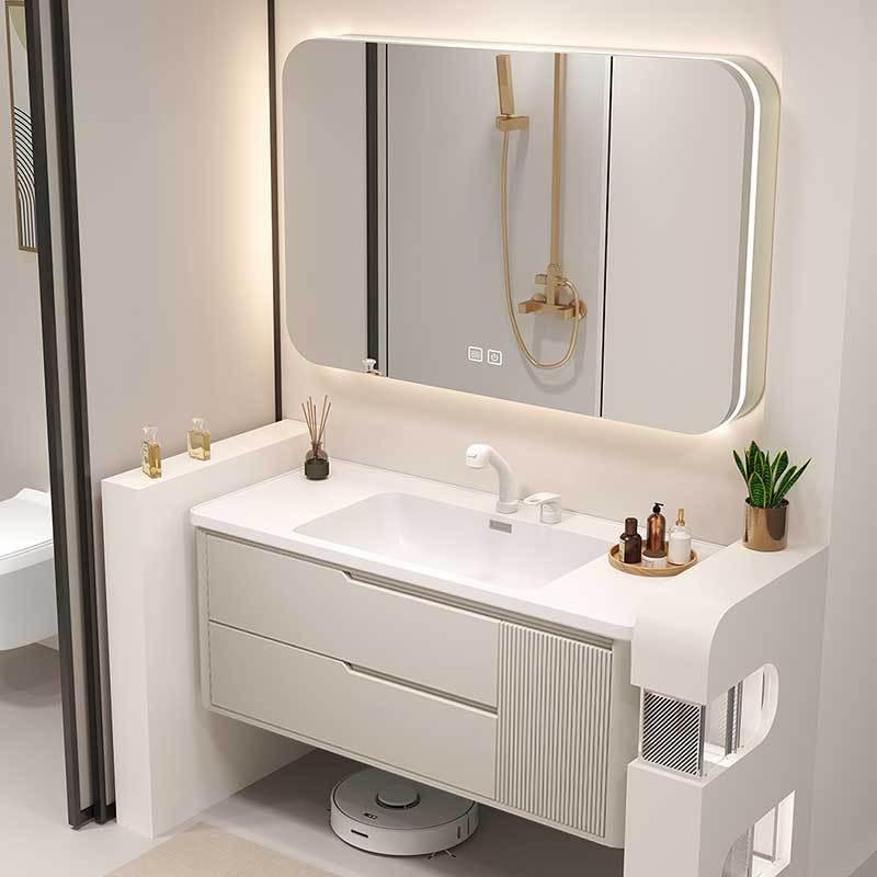 Oak Paint wash basin Smart Mirror Cabinet Bathroom cabinet combination 3