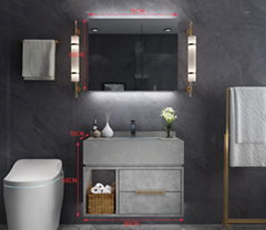 Smart bathroom cabinet modern simple wall-hanging marble hand wash basin