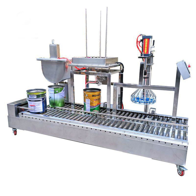 Automatic Metal Tinplate Can Bucket Filling&Capping Machine for Coating Emulsion
