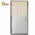 6 panel metal door with wooden edge