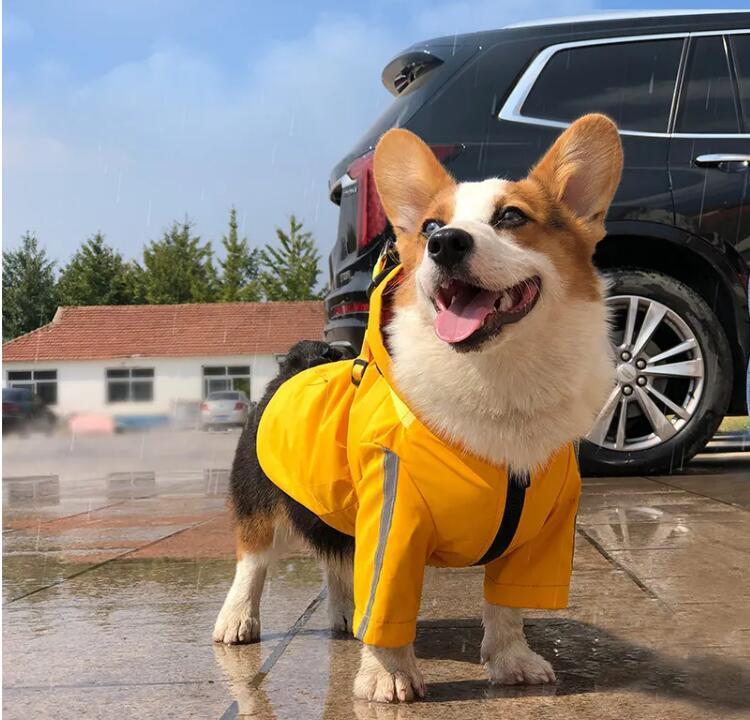 High quality Waterproof Dog Rain Coat Jacket Reflective Adjustable Pet Dog Rainc